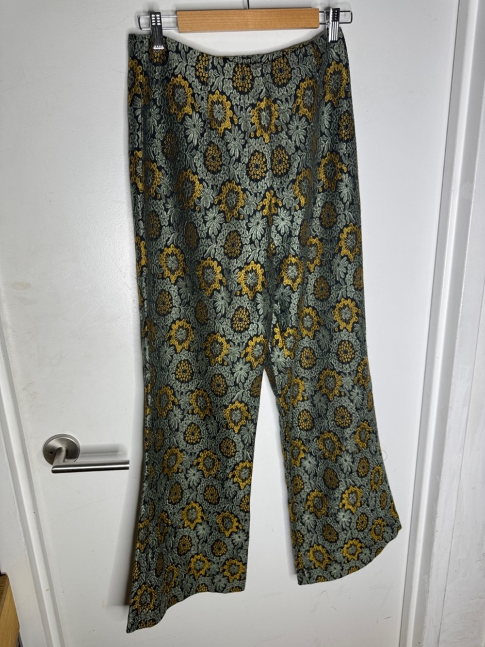 Mr. Larkin Tapestry High Waist Floral Brocade Wide Leg Pants - Picture 2 of 7
